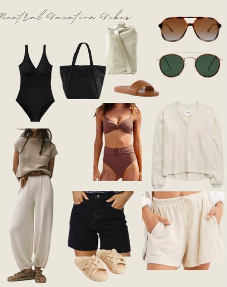Neutral vacation outfits. Neutral set from Amazon and Aerie. Amazon sunglasses and swim. Target swim. Baggu travel bags. Affordable vacation outfits. 

#LTKtravel #LTKswim #LTKunder50
