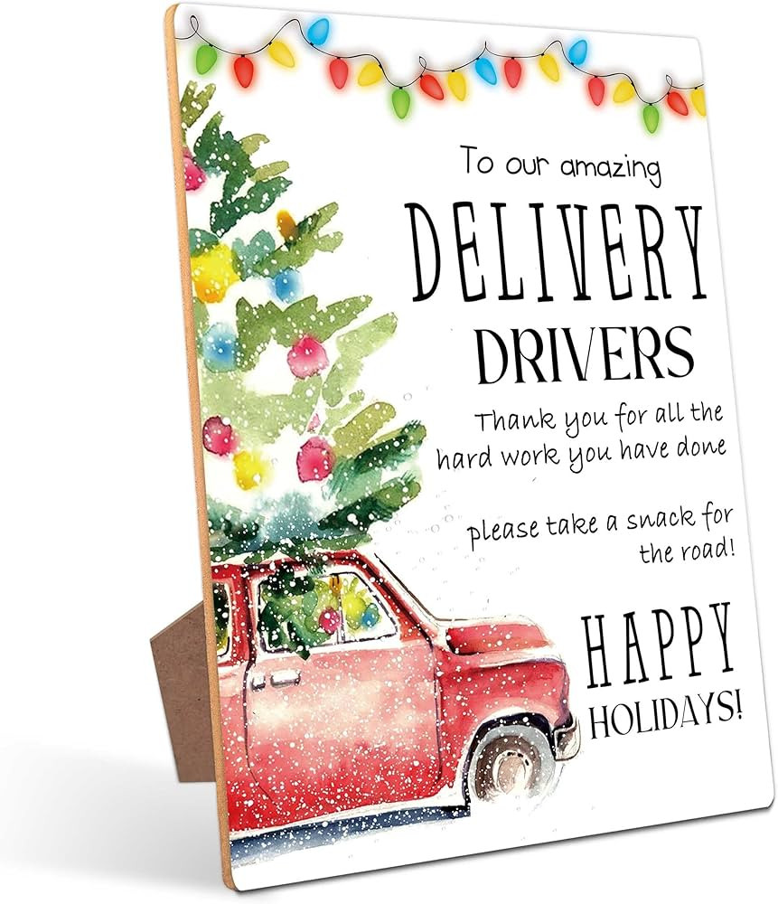 Christmas Delivery driver thank you sign, Front Door Outdoor Package Delivery Boxes Mail Box, Wit... | Amazon (US)