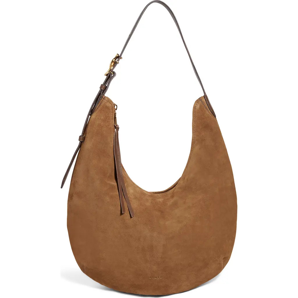 AIMEE Large Unity Suede Hobo Bag in Coffee Suede at Nordstrom | Nordstrom