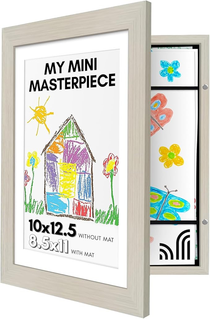 Americanflat Kids Artwork Frame Changeable (Light Wood) - Magnetic Door Holds 100 Art Pieces - 8.... | Amazon (US)