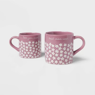 16oz 'Best Mom Ever' Mug and 10oz Mini Mug 'Love You Mom' Pink - Threshold™ | Target
