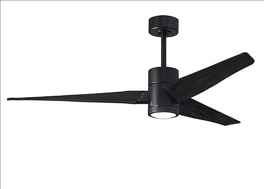Matthews SJ-BK-BK-60 Super Janet 60" Outdoor Ceiling Fan with LED Light and Remote Control & Wall... | Amazon (US)