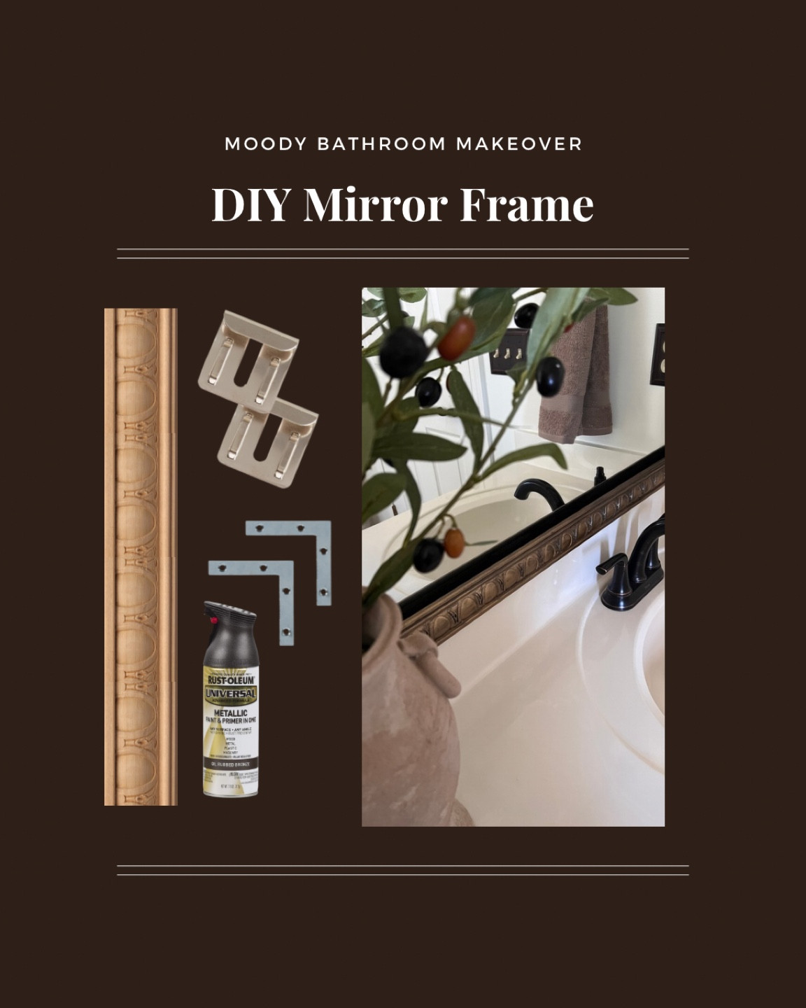 DIY Mirror Frame | Custom Mirror | Bathroom Mirror | DIY Frame | Antique Frame 

#bathroommirror #bathroommakeover #diyframe

#LTKHome