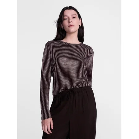 Scenario Women's Oversized Tee with Long Sleeves, Sizes XS-XXXL | Walmart (US)