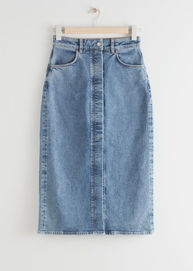 Fitted Denim Midi Skirt | & Other Stories US