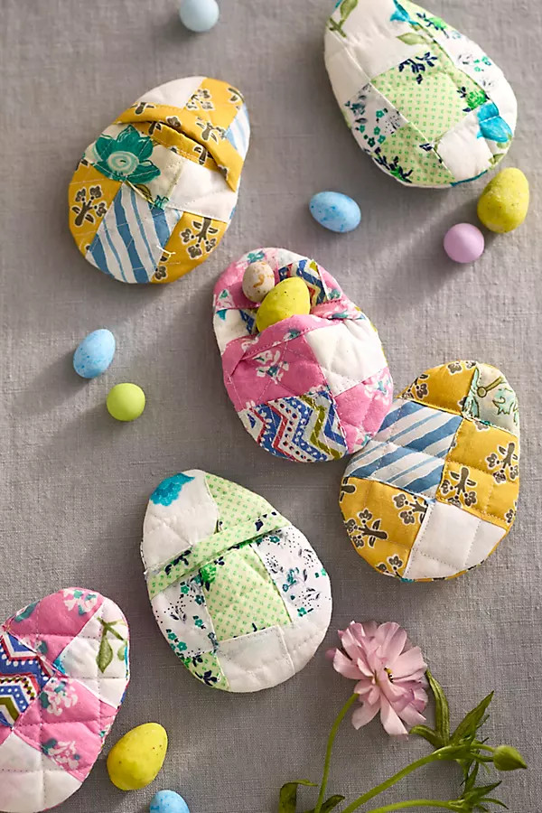 Fillable Quilted Easter Eggs, Set of 6 | Terrain