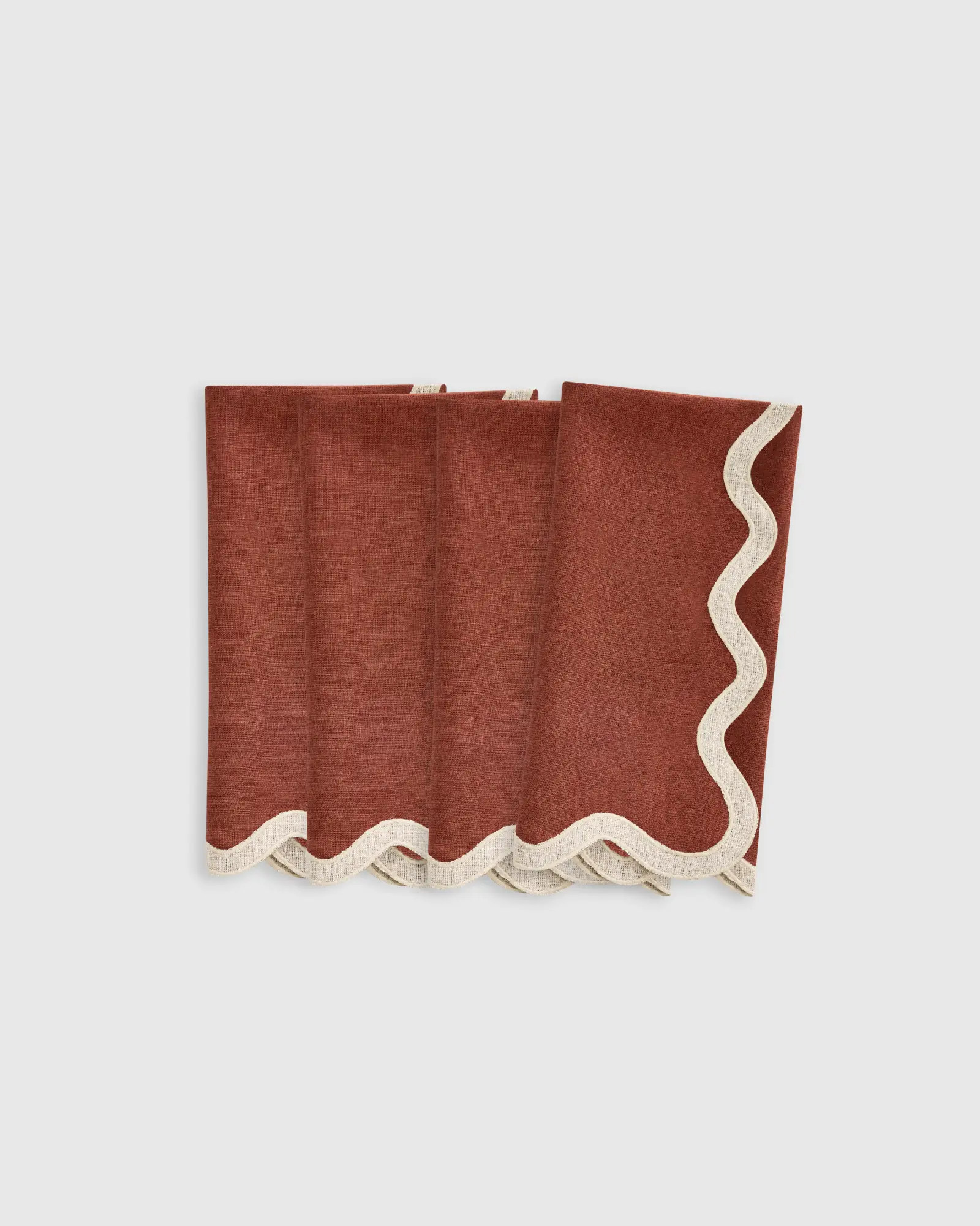 European Linen Scallop Edge Napkins (Set of 4) | Quince