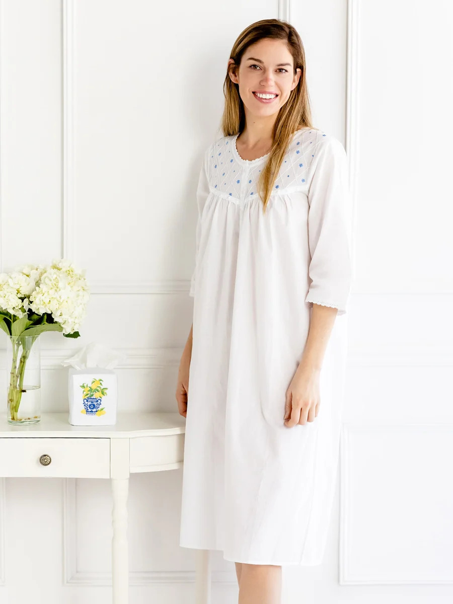 Judy White Cotton Nightgown - Jacaranda Living | Jacaranda Living