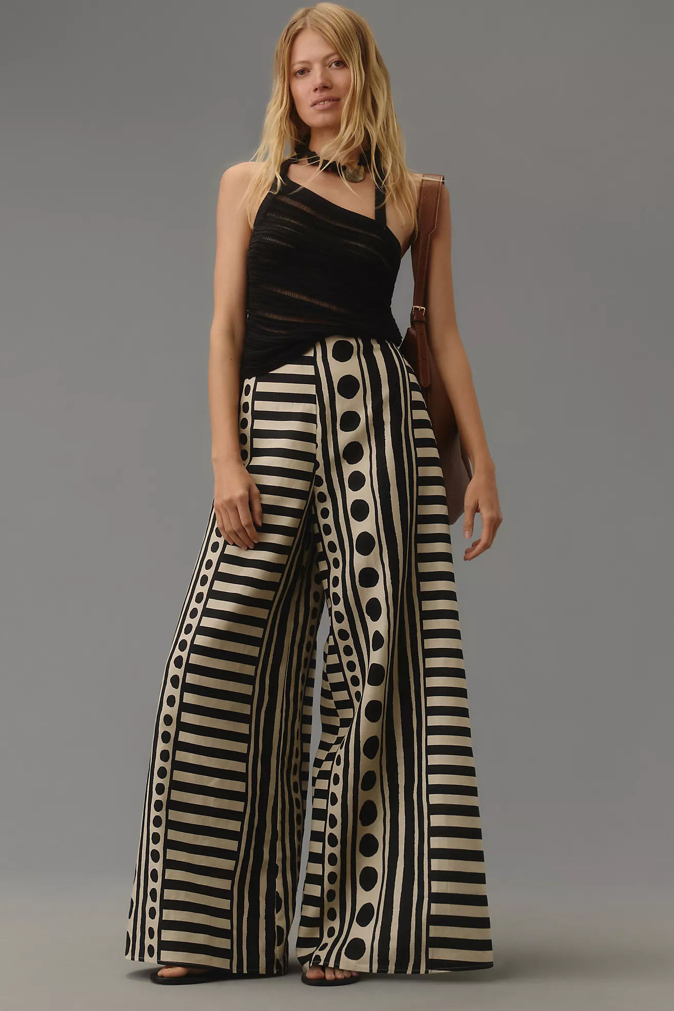 Corey Lynn Calter Geometric Linen Wide-Leg Pants | Anthropologie (US)