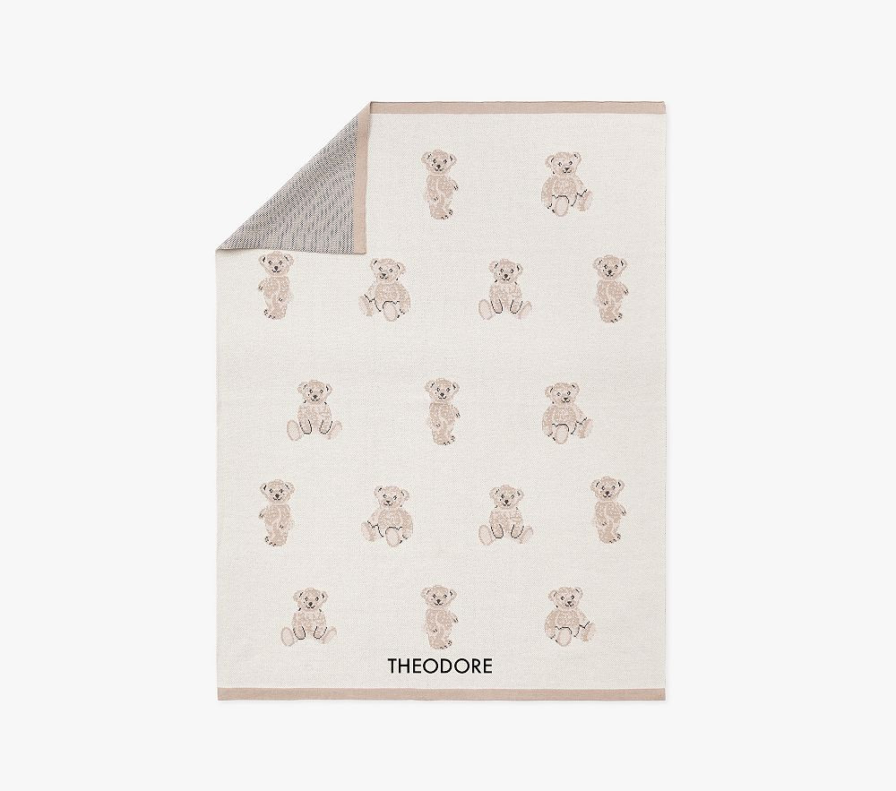 St. Jude Teddy Bear Intarsia Baby Blanket | Pottery Barn Kids