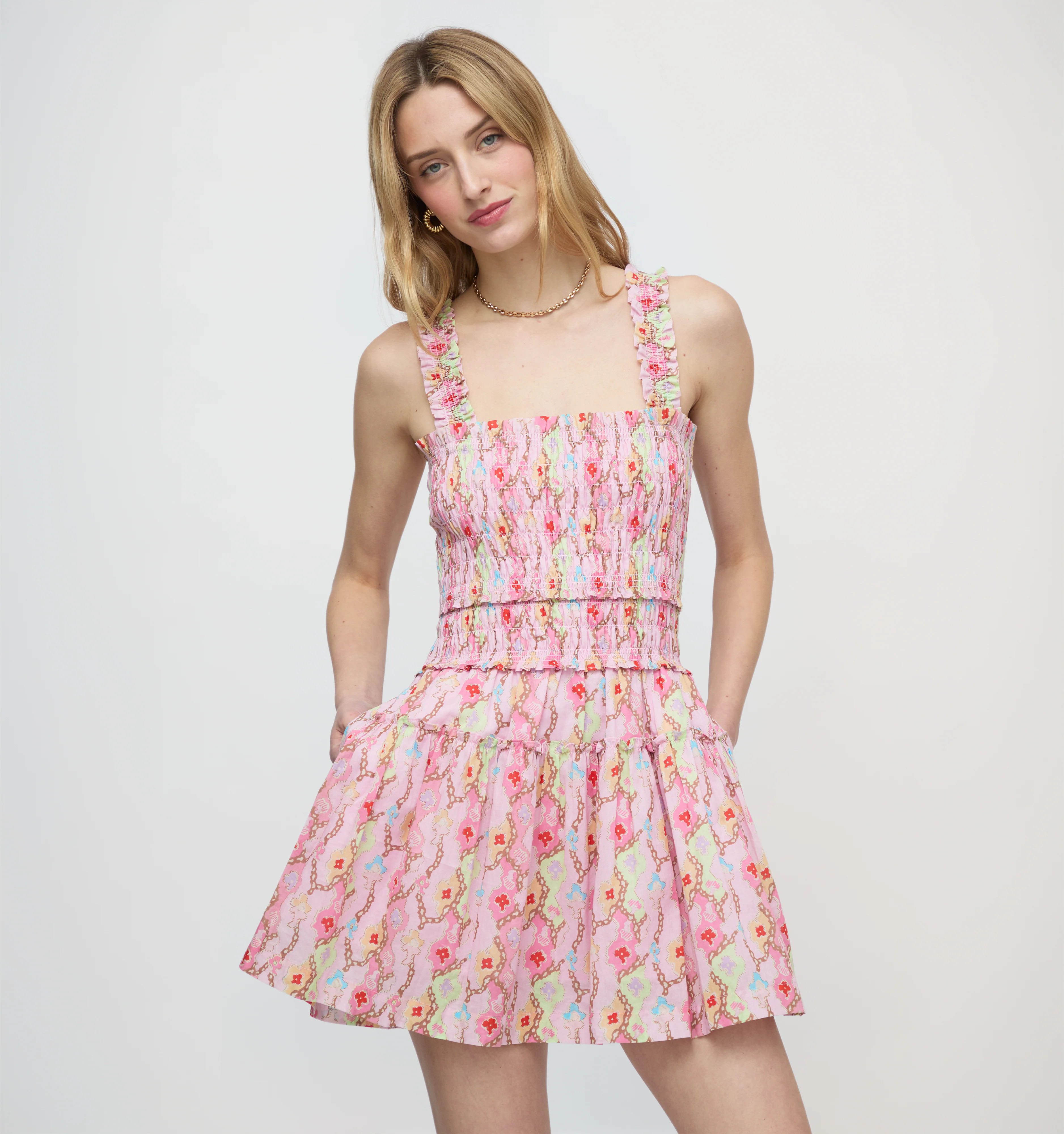 The Azalea Mini Nap Dress - Diamond Cherries Cherry Red | Hill House Home US