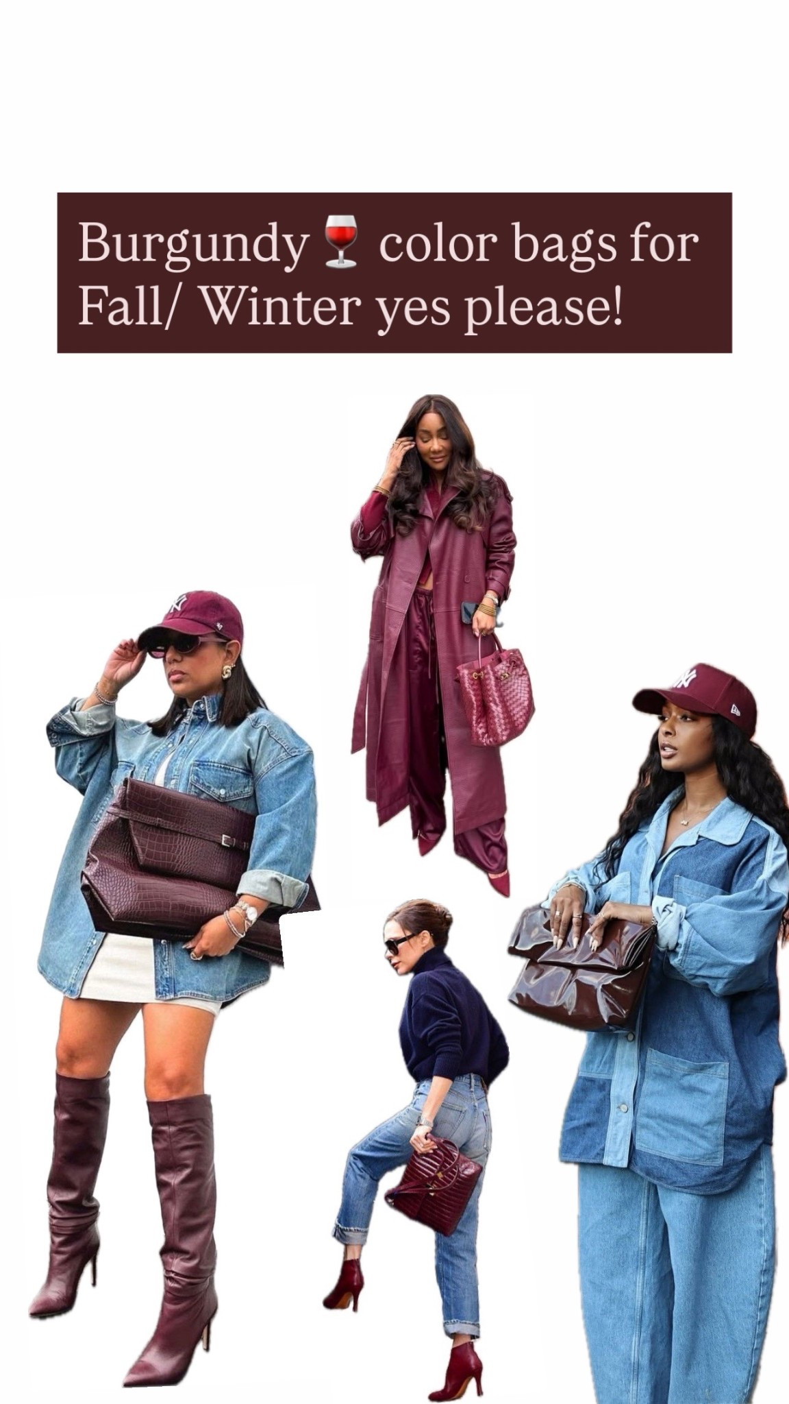 Nothing I love more than a statement bag and in color! Umm yes! These burgundy babies are perfect for the Fall/ Winter season🍷 I also added a burgundy cap because it’s necessary 😌

#LTKGiftGuide #LTKootd #LTKSeasonal