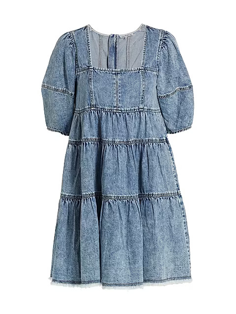Cotton Denim Babydoll Minidress | Saks Fifth Avenue