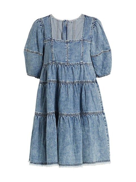 Cotton Denim Babydoll Minidress | Saks Fifth Avenue