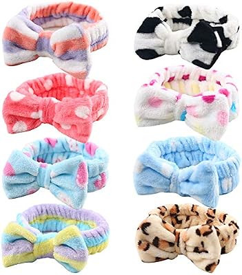 Bow Hair Band, Soft Carol Fleece Hairlace Headband Turban Bowknot Bow Makeup Shower Headbands Hea... | Amazon (US)