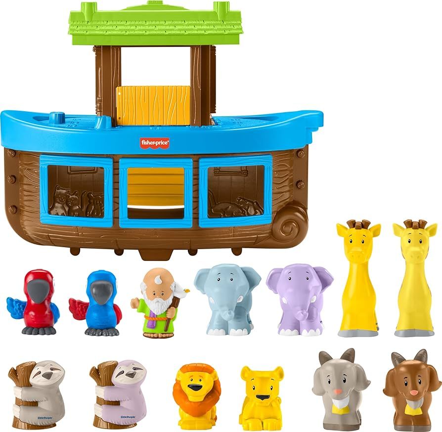 Fisher-Price Little People Toddler Toy Noah’s Ark Playset with 12 Animals and Noah Figure, Bapt... | Amazon (US)