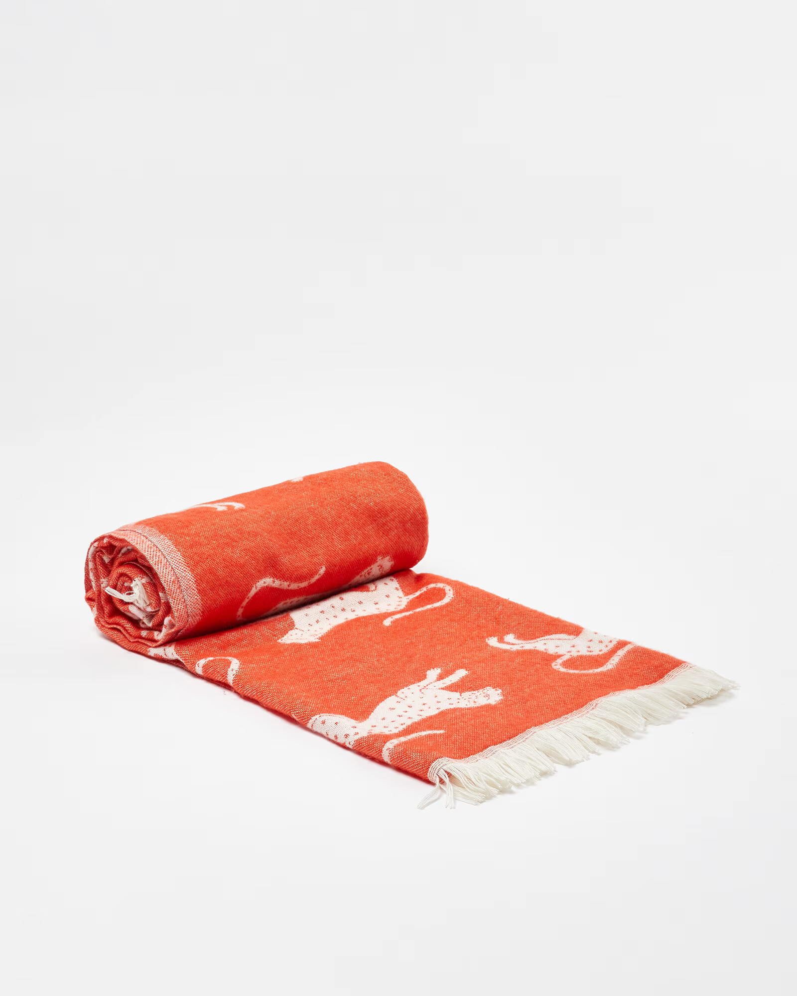 Cheetah Orange Jacquard Throw | Oliver Bonas (Global)