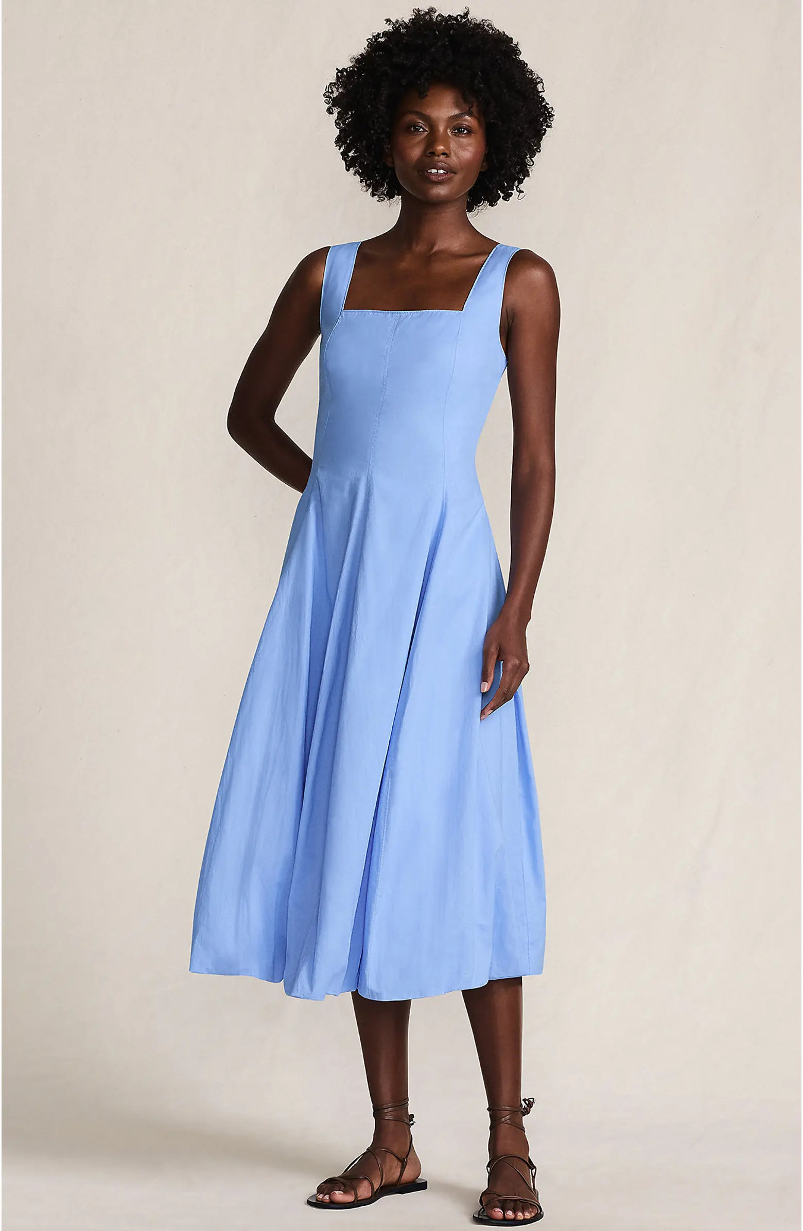 Sleeveless Cambric Bubble Hem Midi Dress | Nordstrom