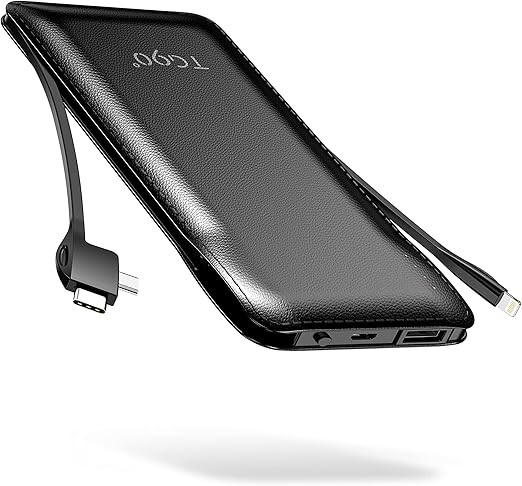 Cell Phone External Battery Packs TG90 10000mAh Power Bank with Built in Lightning Cable Portable... | Amazon (US)