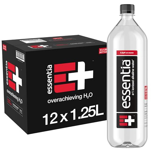 Essentia Water LLC , 99.9% Pure, Infused with Electrolytes for a Smooth Taste, pH 9.5 or Higher; Ionized Alkaline Water, Black, 42.3 Fl Oz (Pack of 12) | Amazon (US)