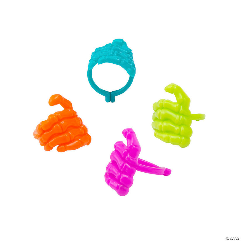 Bulk 48 Pc. Skeleton Hand Rings | Oriental Trading Company