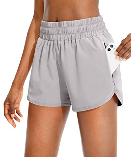 SANTINY Women's Running Shorts with Zip Pockets High Waisted Athletic Workout Gym Shorts for Wome... | Amazon (US)