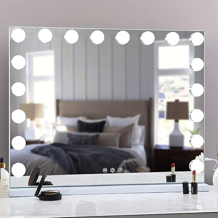COOLJEEN Large Hollywood Vanity Mirror with Lights 18pc Dimmable Bulbs Makeup Vanity Mirror with ... | Amazon (US)