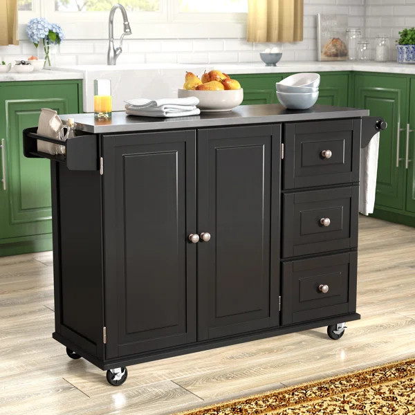 Kuhnhenn Kitchen Cart with Stainless Steel Top | Wayfair North America