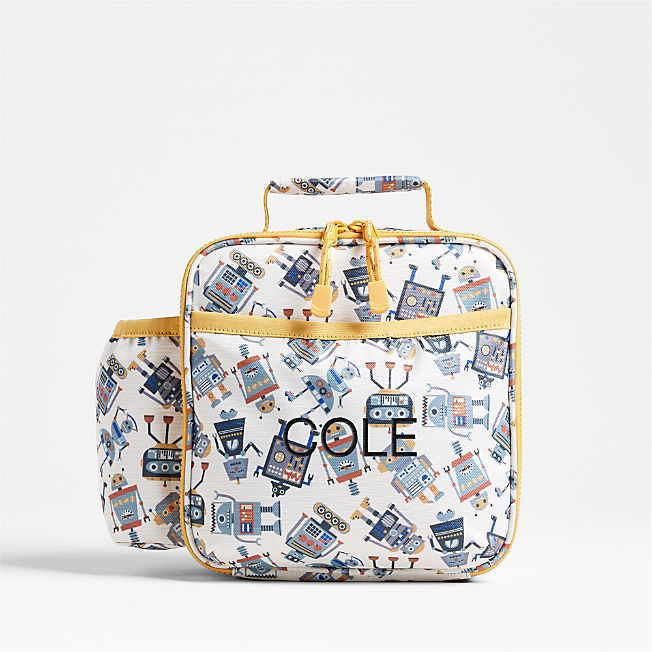 Robot Soft Insulated Kids Personalized Thermal Lunch Box | Crate & Kids | Crate & Barrel
