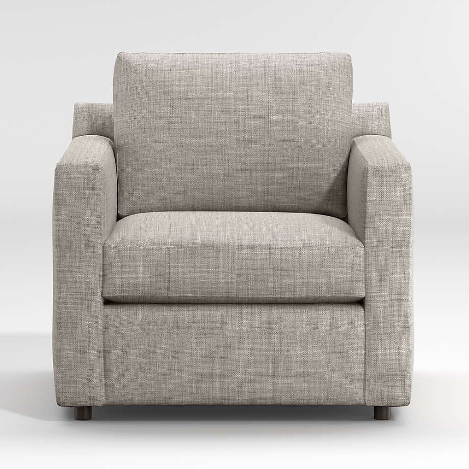 Barrett Grey Track Arm Chair + Reviews | Crate and Barrel | Crate & Barrel