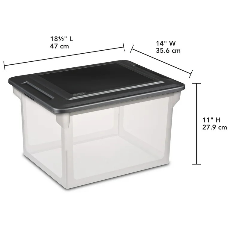Sterilite Plastic Storage Bin/ File Box, 18 1/2" L x 14" W x 11" H, Black - Walmart.com | Walmart (US)