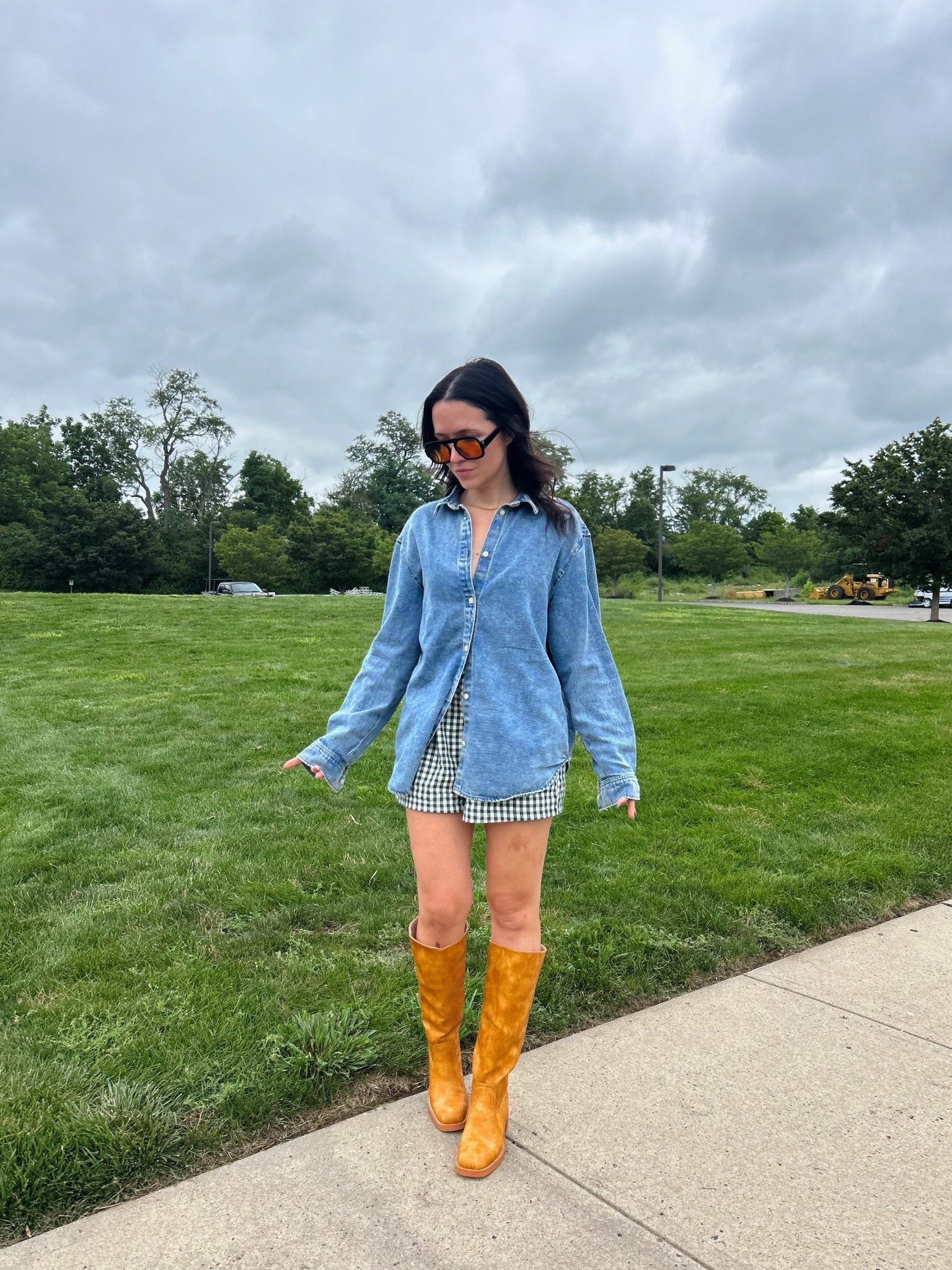 easy casual outfit that is great for transitioning to fall 🫶🏻

Frye Boots Dupe from Amazon // TTS & comfy! Very pleased with the quality on these. 

boxer shorts outfit, early fall outfit

#LTKSeasonal #LTKFindsUnder50 #LTKStyleTip