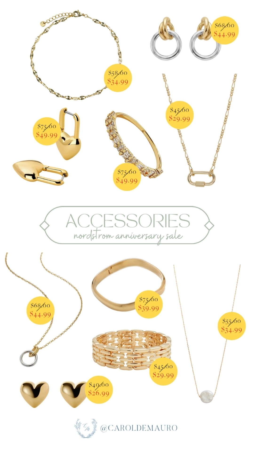 nordstrom anniversary sale, accessories, jewelry, bracelet, earrings, necklace, rings, bangles, fashion inspo, heart earrings, pendant, cuff bracelet

#LTKootd