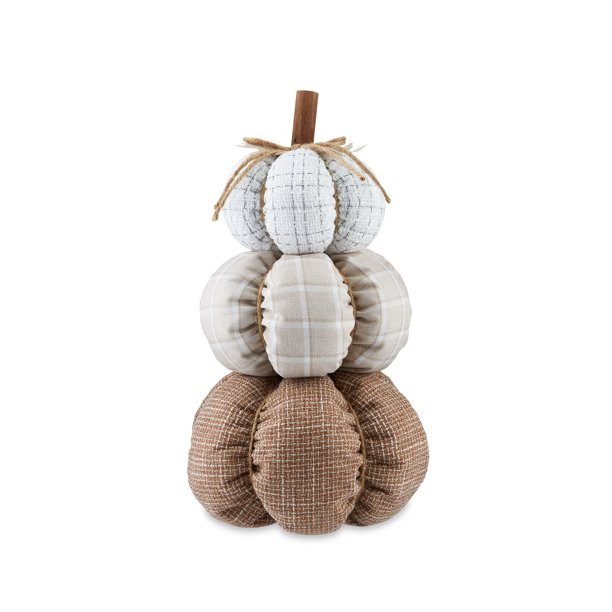 14in High Harvest Multi-color Stacked Fabric Pumpkin Indoor Decoration, Fall Table Décor | Walmart (US)