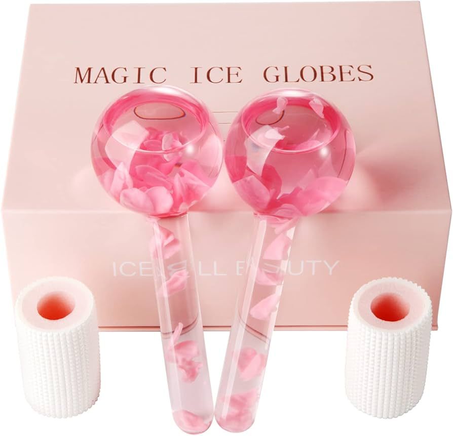 Ice Globes for Facials-Tighten Skin and Reduce Puffiness, Facial Ice Globes-Cold or Hot Skin Mass... | Amazon (US)