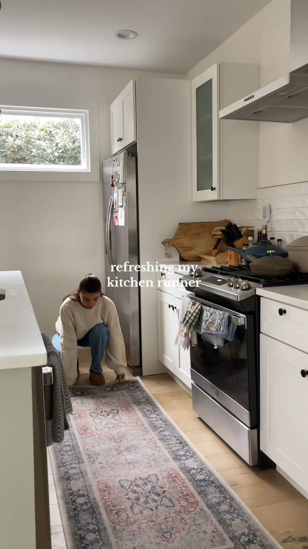 kitchen refresh ✨ runners are from Ruggable! code VIVIANEAUDI10

#LTKVideo #LTKhome #LTKSeasonal