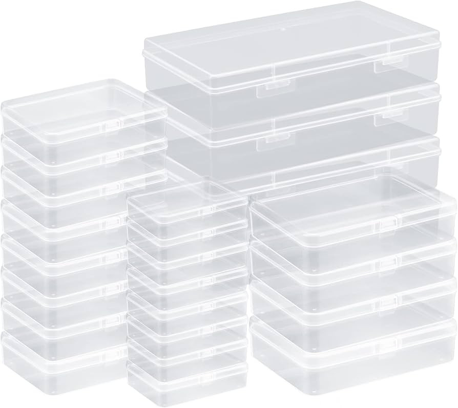 Rocutus Clear Plastic Beads Storage Containers Empty Mini Storage Containers Box,24 Pack Plastic ... | Amazon (US)