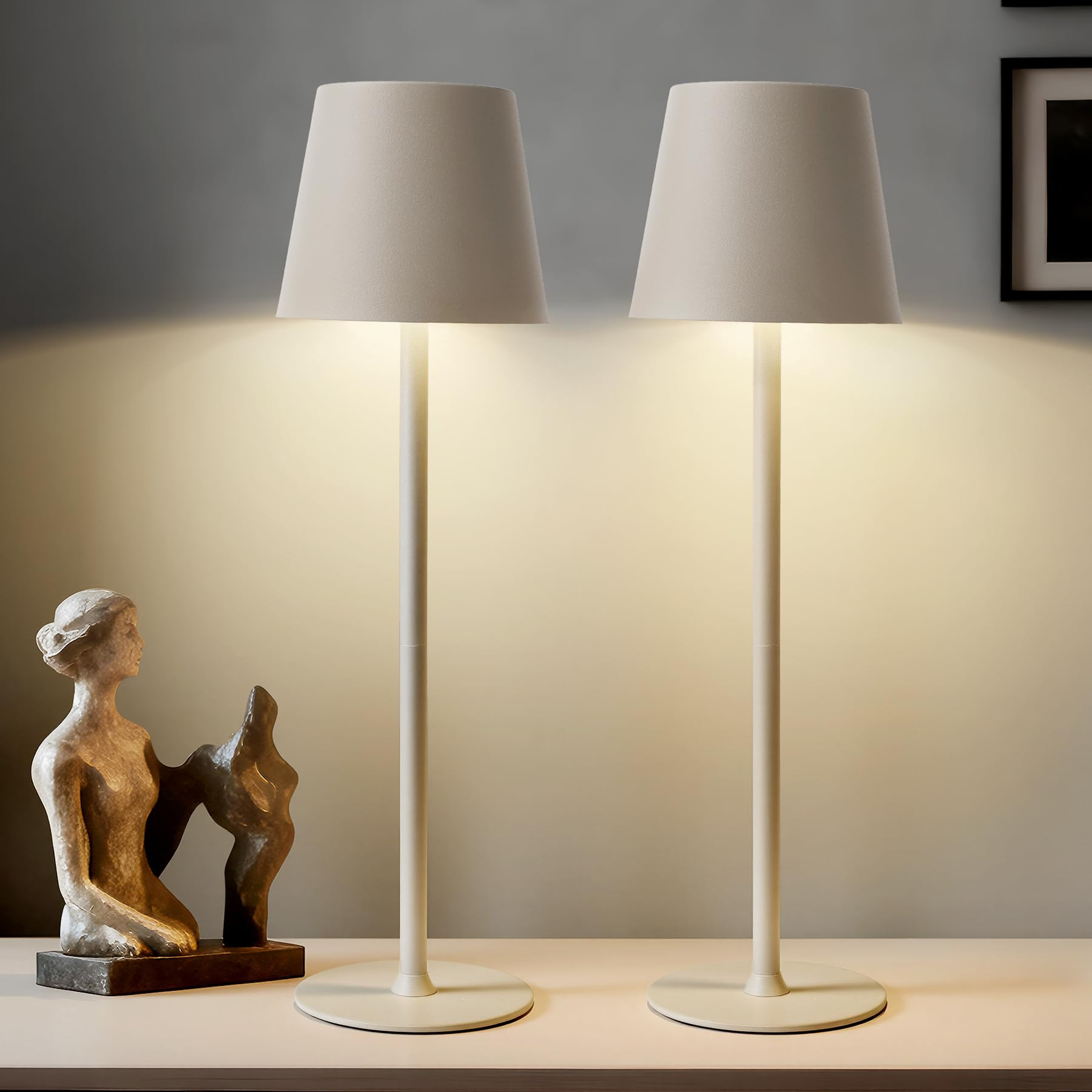 Tischlampe Kabellos 2 Stück, Akku Tischleuchte Kabellos mit 3 Farbtemperatur Dimmbar, Portable L... | Amazon (DE)