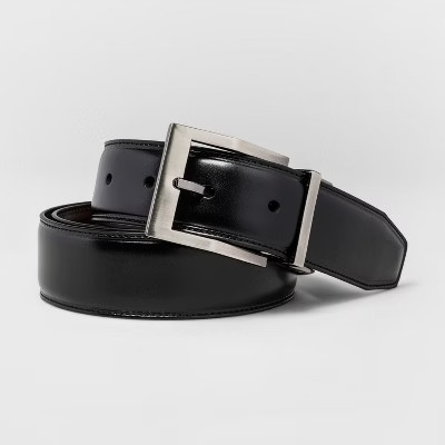 Men's SWISSGEAR Reversible Contemporary Buckle Belt - Black/Brown | Target