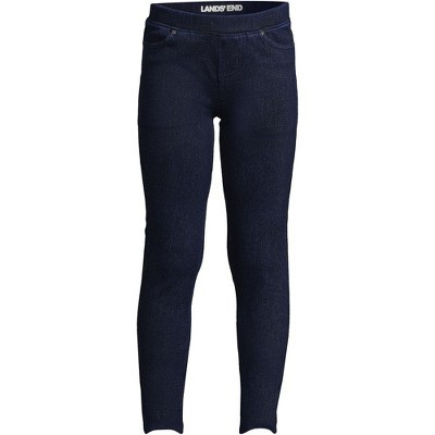 Lands' End Kids Plus Iron Knee Denim Jeggings - 10 - Dark Blue Rinse | Target