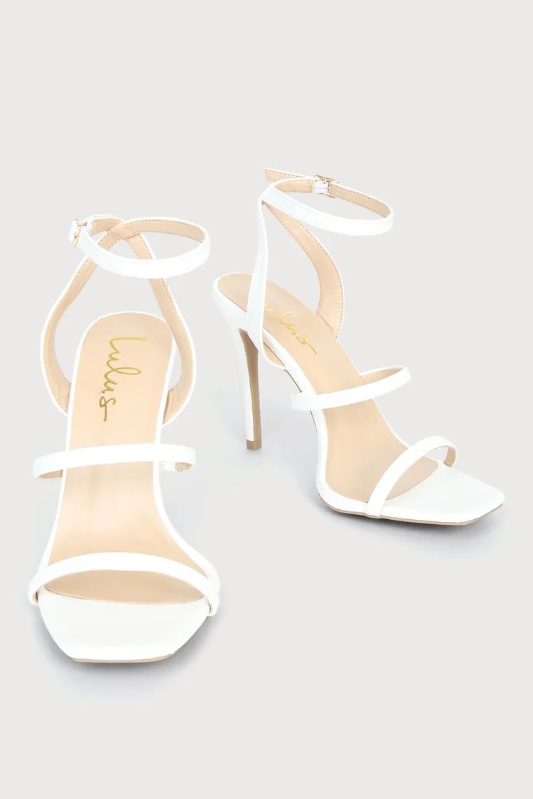 Leticiya White Ankle-Strap High Heel Sandals | Lulus