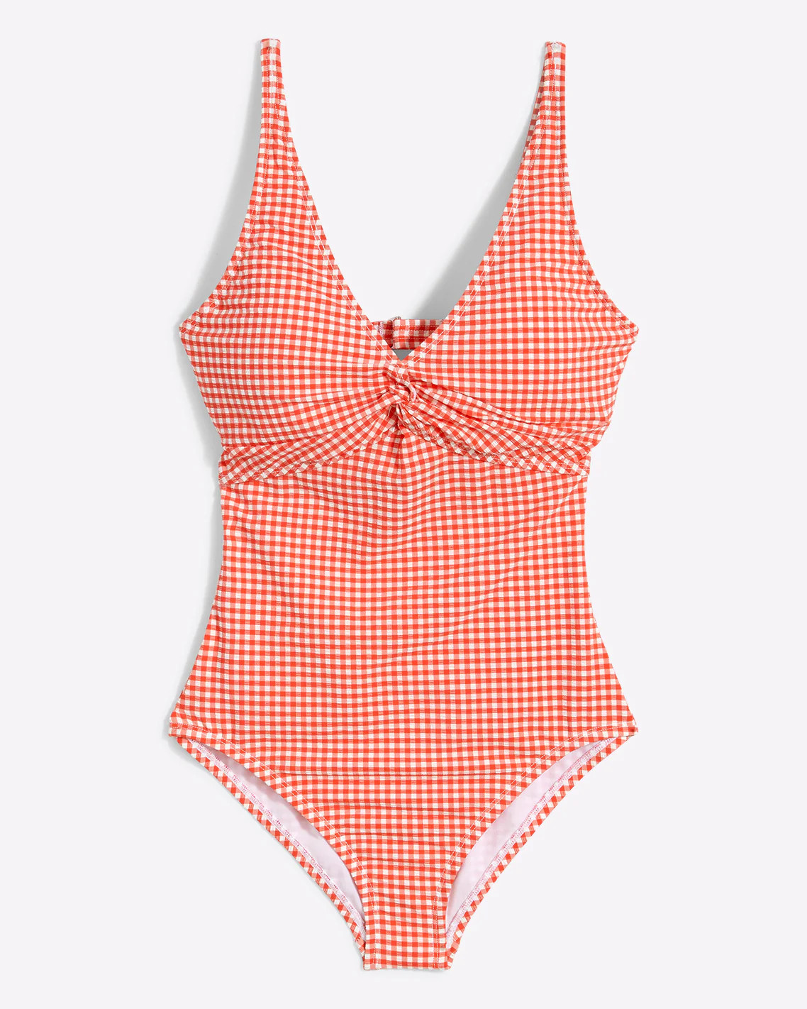 Twist Front One Piece Swimsuit in Red Gingham | Draper James (US)
