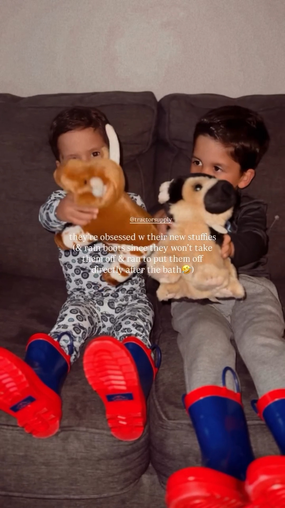 they’re obsessed w their new stuffies (& rain boots since they won’t take them off & ran to put them off directly after the bath🤣) @tractorsupply i tagged the exact boots they got + adorable girl options too!☔️🌧️

+ bonus!!! tagged their stuffed animals they’re currently snuggling to go to sleep with 🤍

#LTKFindsUnder50 #LTKKids #LTKSeasonal