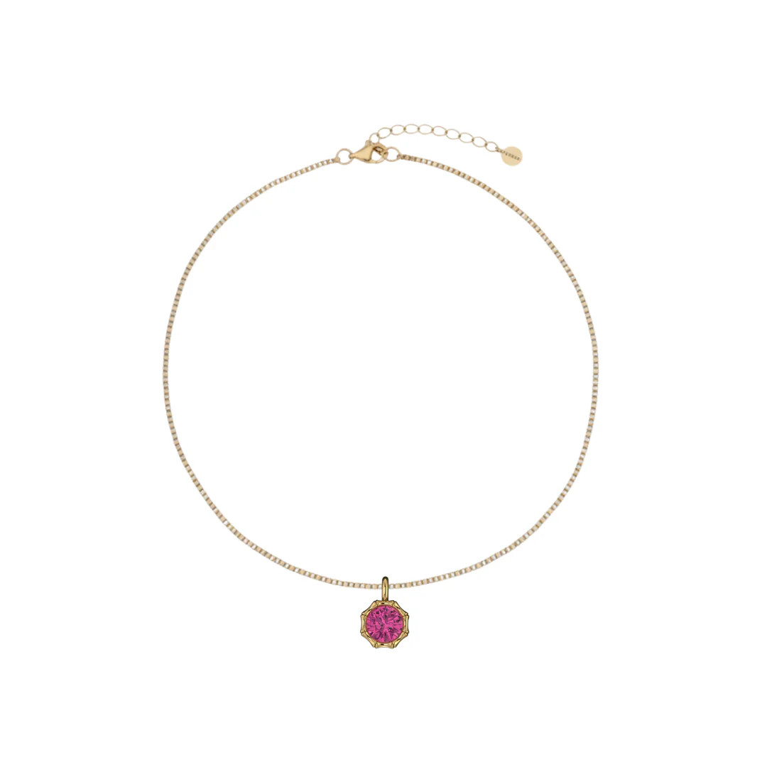 Bamboo Bezel Sapphire Pendant | Henri Noel Fine Jewelry