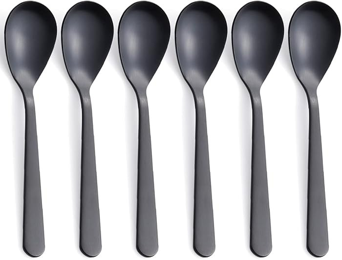 Matte Black Demitasse Espresso Coffee Spoons, Stainless Steel Satin Finish, Mini Teaspoons, Sugar... | Amazon (US)