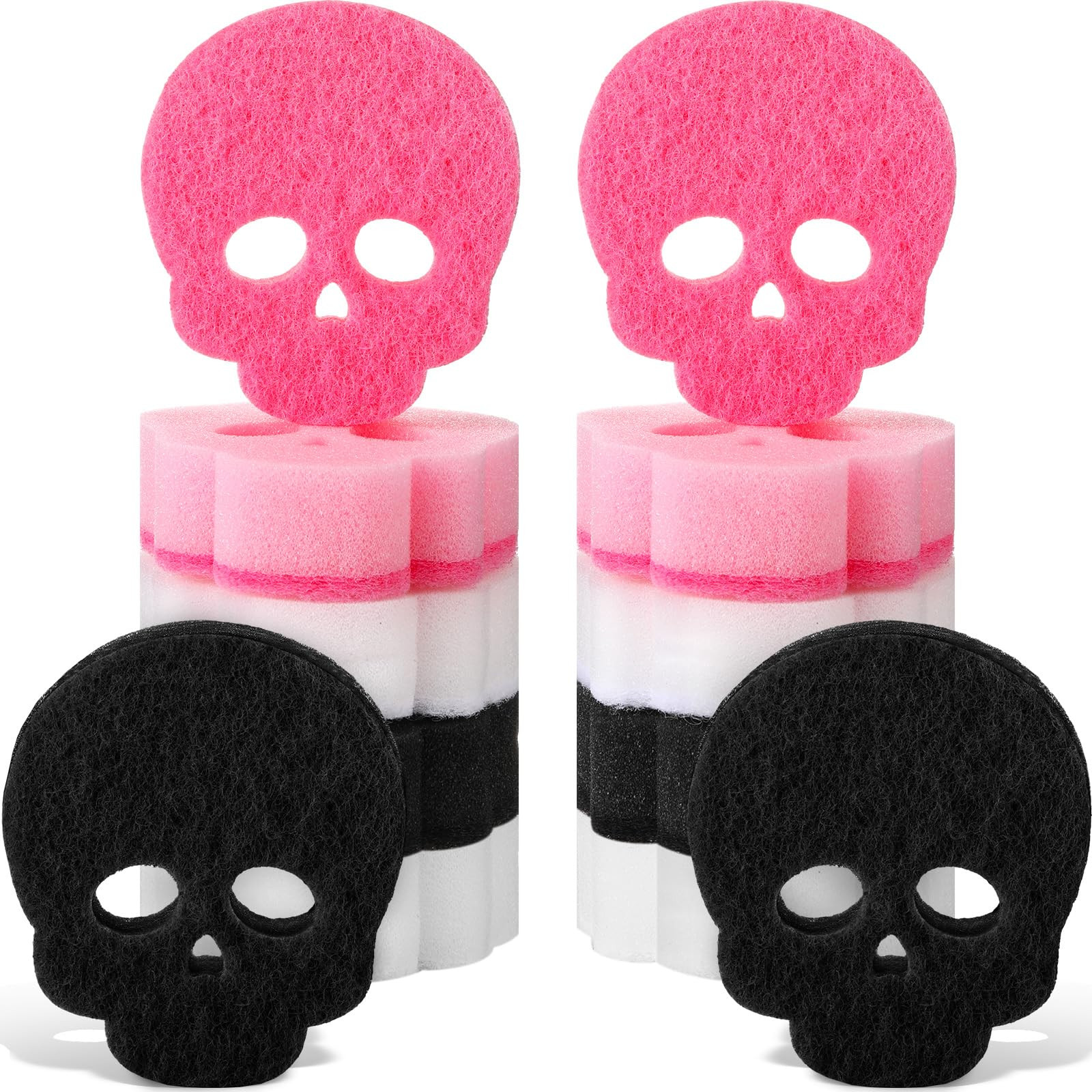 Tioncy 12 Pack Gothic Kitchen Sponges Bulk Dual Sided Bat Skull Ghost Scrubber Sponges Dishwashin... | Amazon (US)