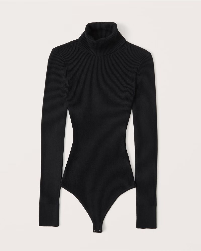 Abercrombie & Fitch Women's Slim Turtleneck Sweater Bodysuit in Black - Size XS | Abercrombie & Fitch (US)