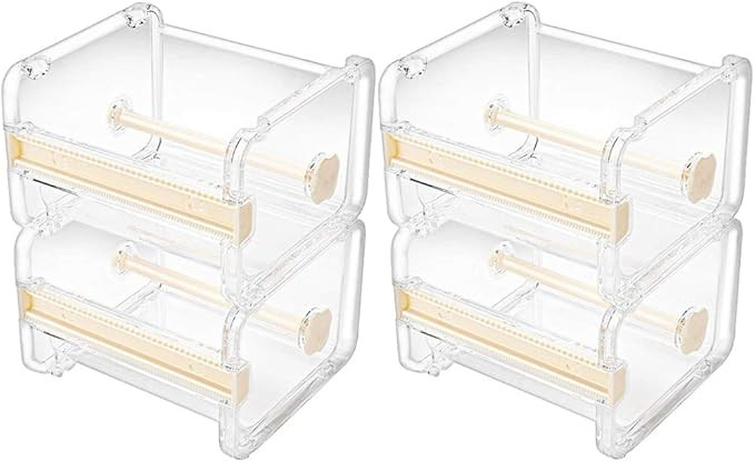 Molshine 4 Pack Transparent Visible Desktop Multi Washi Masking Tape Dispenser,Tape Cutter,Roll T... | Amazon (US)