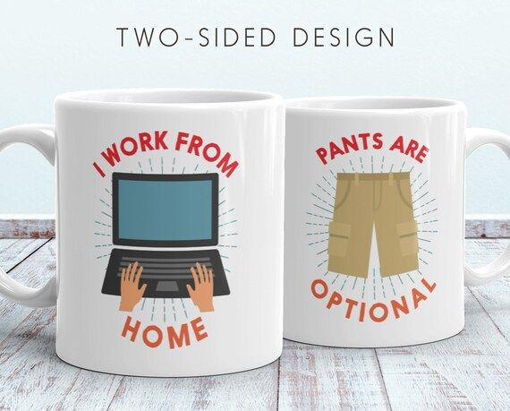 I Work From Home - Pants Are Optional Mug | Self Employed Gift | Home Office Gift | Coffee and Te... | Etsy (US)