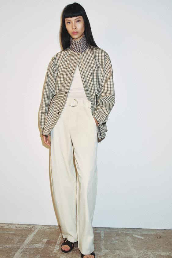 PLAID HIGH-NECK JACKET | Zara US